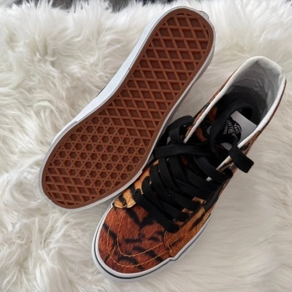Vans Sk8 Hi Tapered Tiger Print High Top Sneakers Womens US 5.5 NEW Skate‎ Shoes